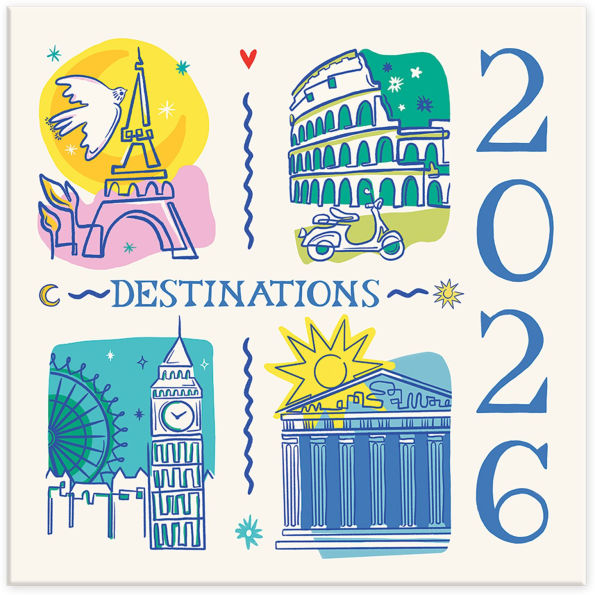 2026 Destinations Wall Calendar - Exclusive
