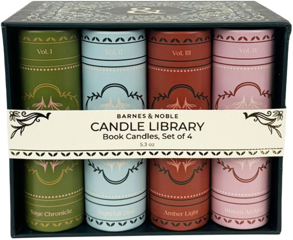 Floral Library Tin Candle Set of 4