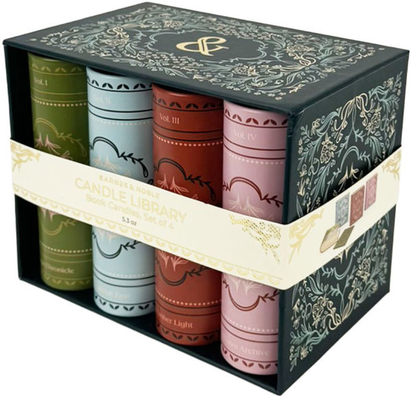 Floral Library Tin Candle Set of 4