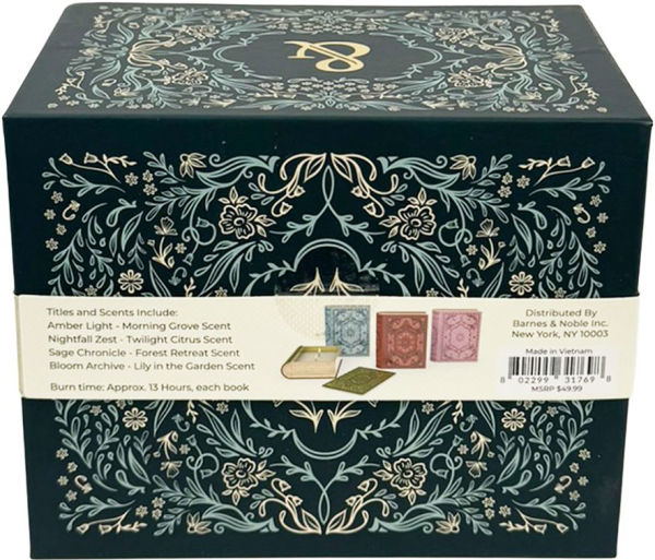 Floral Library Tin Candle Set of 4