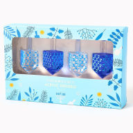 Title: Acrylic Dreidel Set - Blue & White