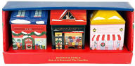 Title: B&N Exclusive Holiday Village Tin Candles - Set of 3
