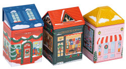 Alternative view 3 of B&N Exclusive Holiday Village Tin Candles - Set of 3