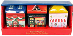Alternative view 4 of B&N Exclusive Holiday Village Tin Candles - Set of 3