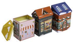 Alternative view 5 of B&N Exclusive Holiday Village Tin Candles - Set of 3