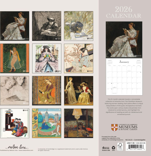 2026 Cambridge 'Women Reading' Wall Calendar