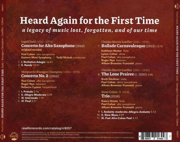 Heard Again for the First Time: A Legacy of Music Lost, Forgotten, and of our time