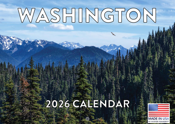 2026 State of Washington Calendar Monthly Wall Calender 12 Month