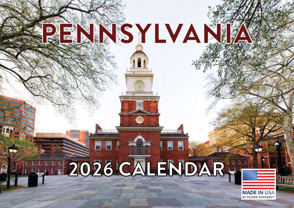 2026 Pennsylvania Calendar Monthly Wall Calender 12 Month