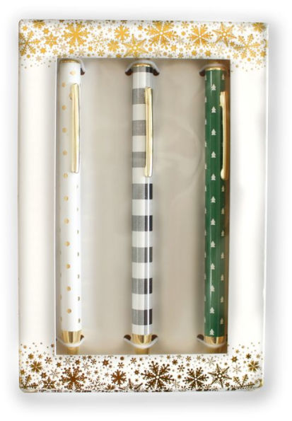 Holiday Printed Metal Pens Set of 3