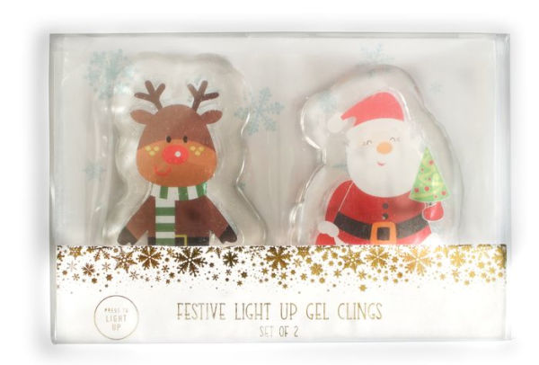 Oliver Smith Light Up Holiday Gel Clings - Santa/Reindeer