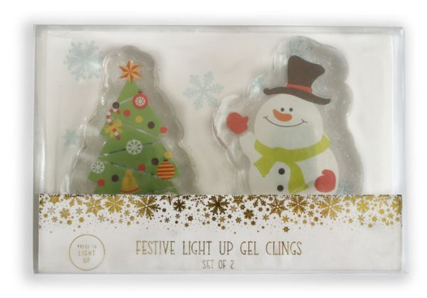 Olive Smith Light Up Holiday Gel Clings - Snowman/Tree