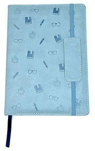 Title: Book Lover's Pattern Debossed Puffy PU Cover Journal