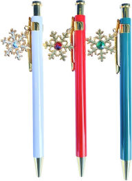 Title: Snowflake Charm Pens - Set of 3