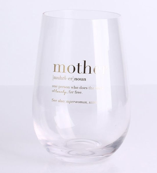 Mother Definition Wine Glass - Jumbo 28 oz Stemless Wine Glass in 4C Box