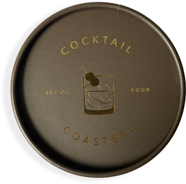 Cocktail Coasters, Set of 4 Leatherette Coasters