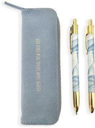 Title: Pen and Mechanical Pencil Set in Leatherette Pouch