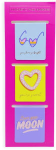 Title: Set of 3 Magnetic Bookmarks Glasses, Heart, Moon