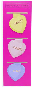 Title: Set of 3 Magnetic Bookmarks Heart Shaped Sweet, Kisses, XOXO
