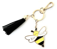 Title: Bee Charm Keyring with Black Tassel