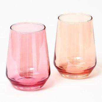 Set of 2 Colorful Wine Glasses