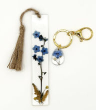 Title: Pressed Flower Resin Bookmark & Keychain Set