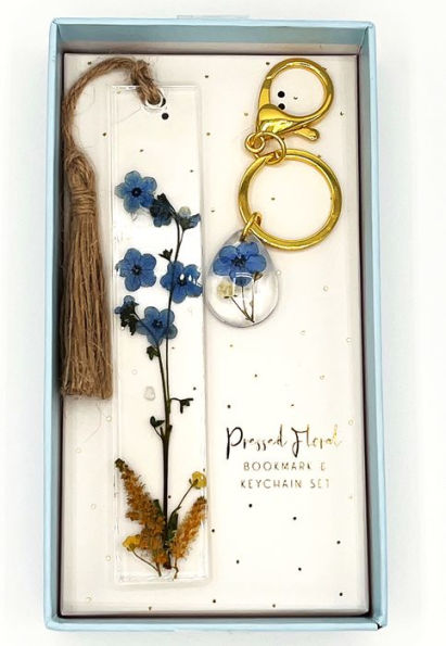 Pressed Flower Resin Bookmark & Keychain Set