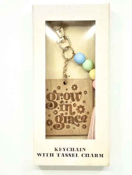 Wooden Beaded Keychain Grow in Grace