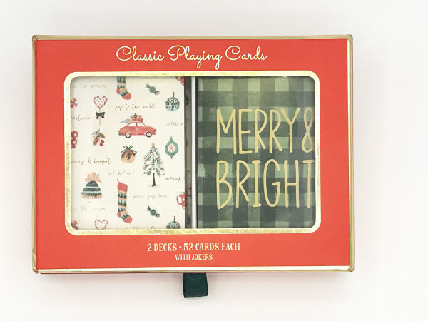 Christmas Playing Cards Set of 2 in Draw Box