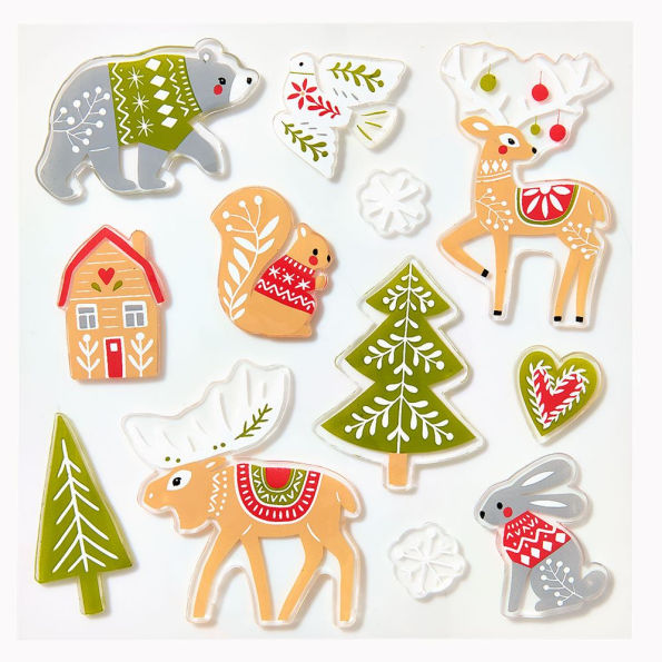 Forest Holiday Gel Clings