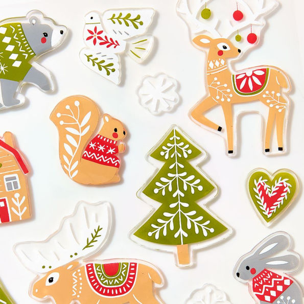 Forest Holiday Gel Clings