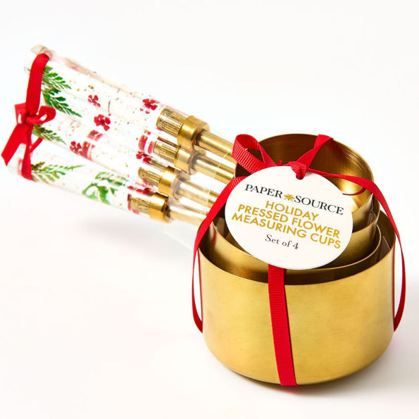 Holiday Pressed Flower Measuring Cups