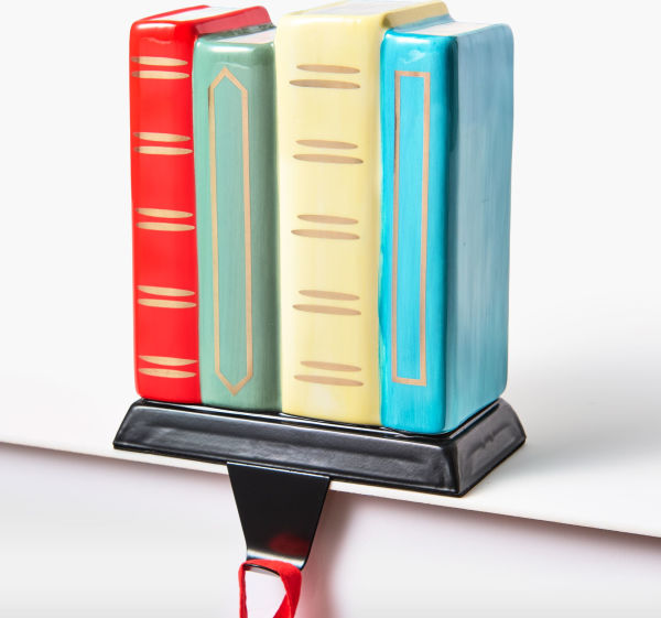 Book Stack Stocking Holder