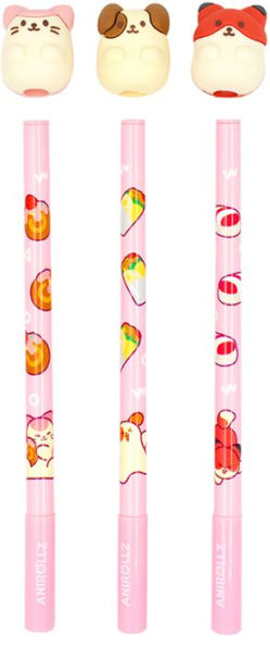 Anirollz Character Figure Pink Gel Pen Set of 3