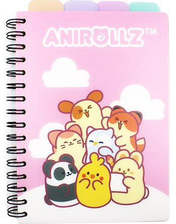 Anirollz Tabbed Pink Notebook