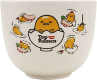 Title: Gudetama Top Ramen Ceramic Ramen Bowl with Chopsticks