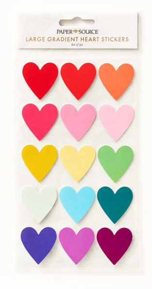 Large Gradient Heart Stickers