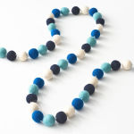 Alternative view 1 of Blue and White Hanukkah Felt Pom Garland