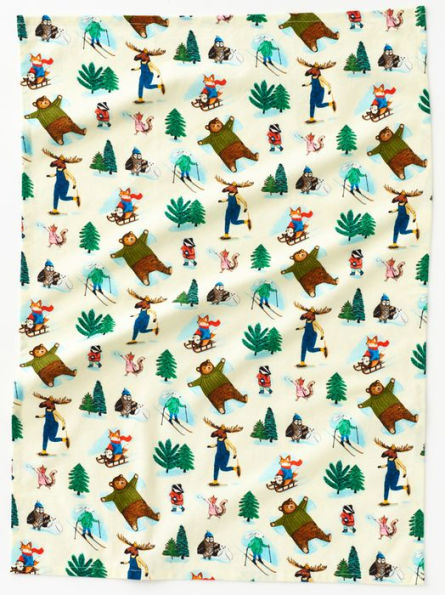 Digital Print Winter Critters Tea Towel