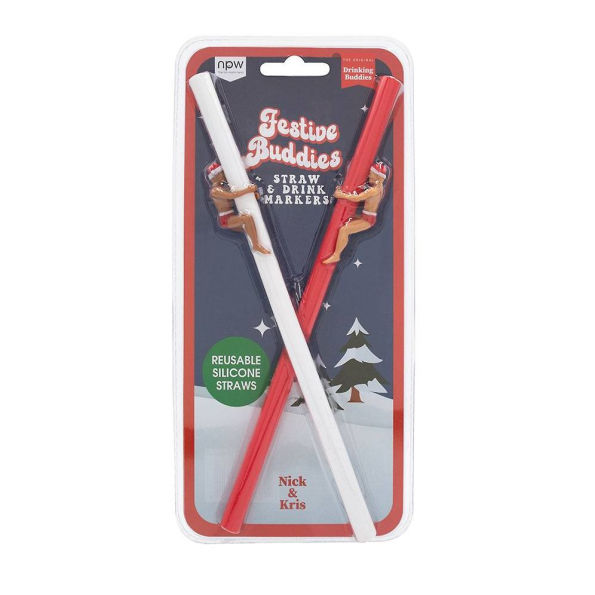 Drinking Buddies Festive Drink Straws