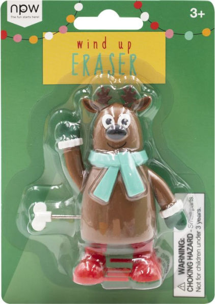 Festive Wind Up Reindeer Eraser