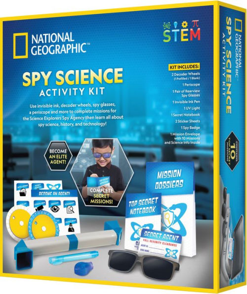 NATIONAL GEOGRAPHIC Spy Science Kit - Kids Spy Activity Set, Complete 10  Secret Spy Missions with Spy Gadgets and Spy Gear, Detective Kit, Pretend  Play 