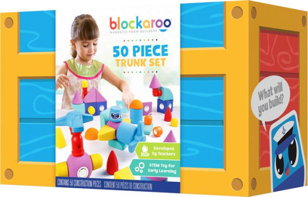 Blockaroo Magnetic Foam Blocks - 50 Piece Trunk Set