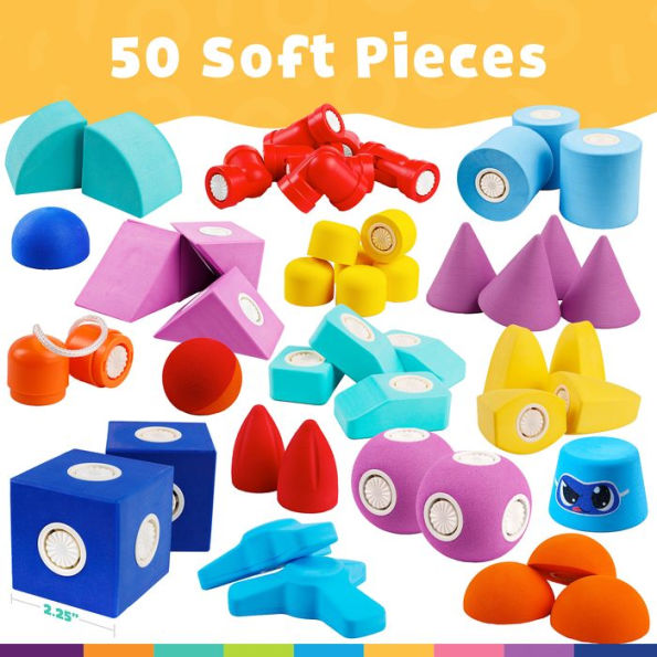 Blockaroo Magnetic Foam Blocks - 50 Piece Trunk Set