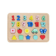 Title: Numbers, Shapes, and Colors Wooden Tray Puzzle