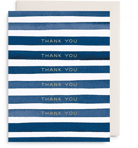TYOU Navy Stripes Thank You Notecards S/6