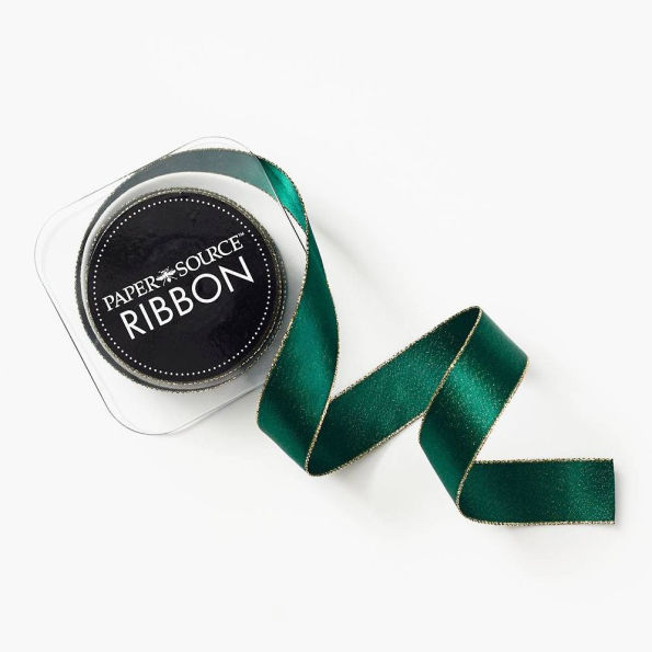 Green Glittered Satin Ribbon