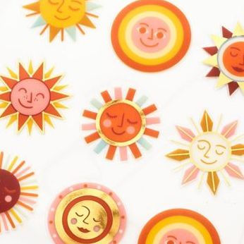 Retro Sun Stickers