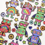 Rainbow Robot Stickers