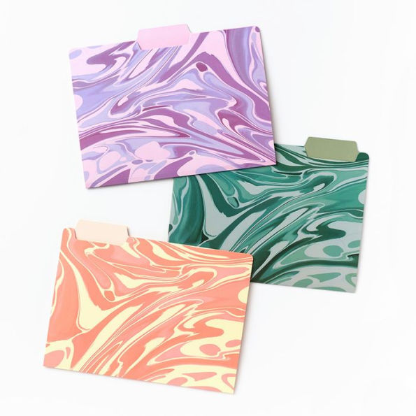 Waves/Marble Set of 6 File Folders